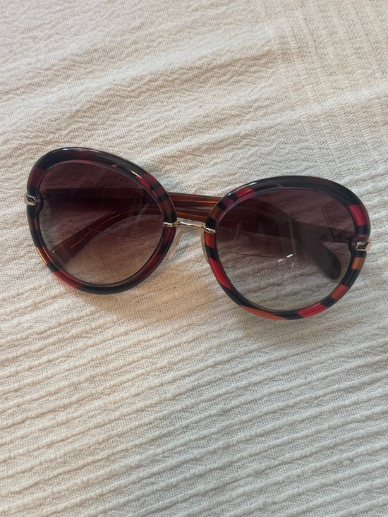 Emilio Pucci Oversized Round Sunglasses Acetate Multicolor Stripe Italy Gold main image 6
